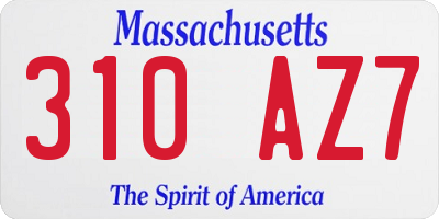 MA license plate 310AZ7