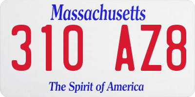 MA license plate 310AZ8
