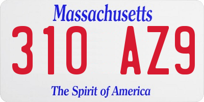 MA license plate 310AZ9
