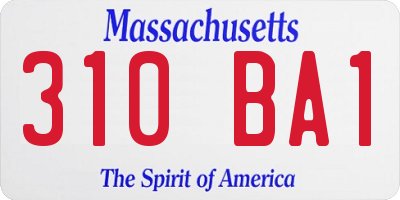 MA license plate 310BA1