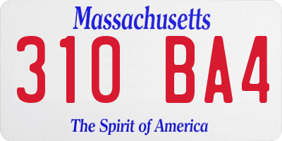 MA license plate 310BA4