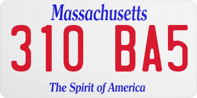 MA license plate 310BA5