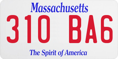 MA license plate 310BA6