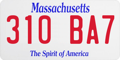 MA license plate 310BA7