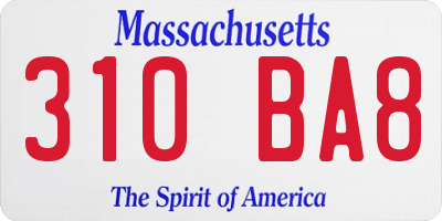 MA license plate 310BA8
