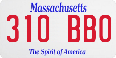 MA license plate 310BB0