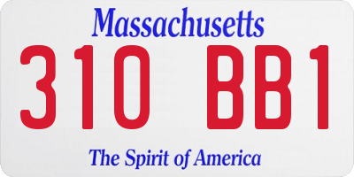 MA license plate 310BB1