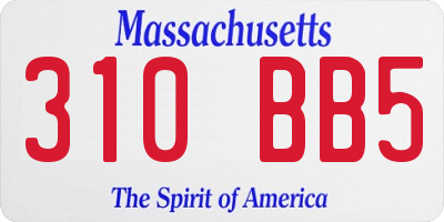 MA license plate 310BB5