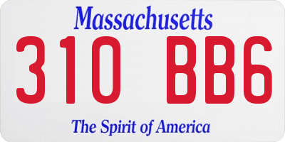 MA license plate 310BB6
