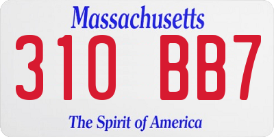 MA license plate 310BB7