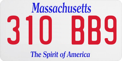 MA license plate 310BB9