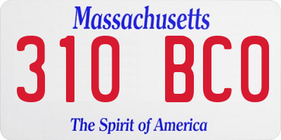 MA license plate 310BC0