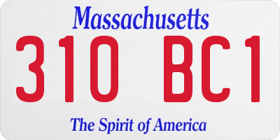 MA license plate 310BC1
