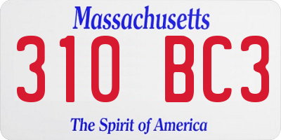 MA license plate 310BC3