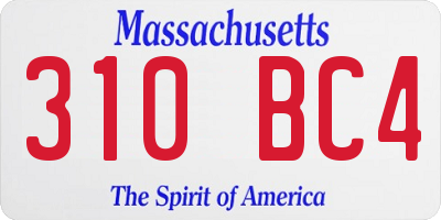 MA license plate 310BC4