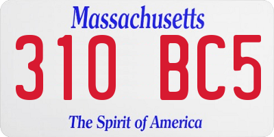 MA license plate 310BC5