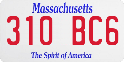 MA license plate 310BC6