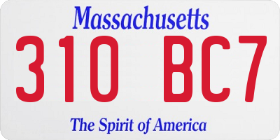 MA license plate 310BC7