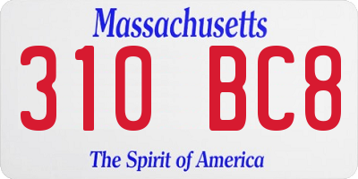 MA license plate 310BC8