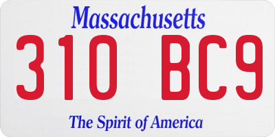 MA license plate 310BC9