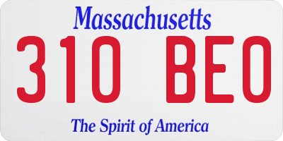 MA license plate 310BE0