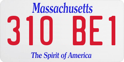 MA license plate 310BE1