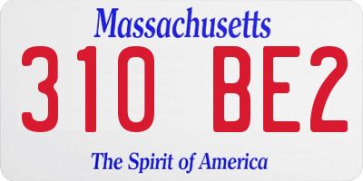 MA license plate 310BE2