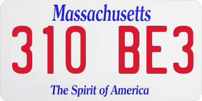MA license plate 310BE3