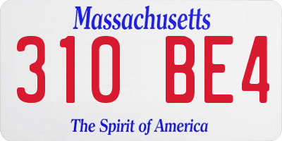 MA license plate 310BE4