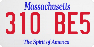 MA license plate 310BE5