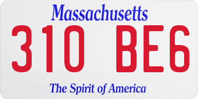 MA license plate 310BE6