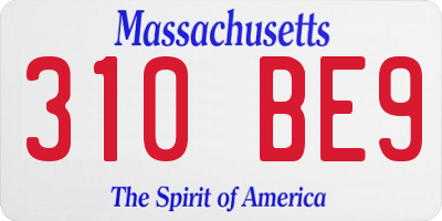 MA license plate 310BE9