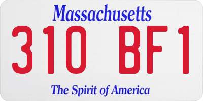 MA license plate 310BF1