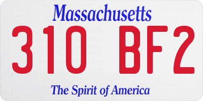 MA license plate 310BF2