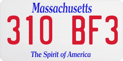 MA license plate 310BF3