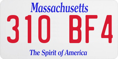 MA license plate 310BF4