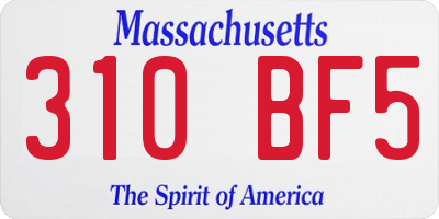 MA license plate 310BF5