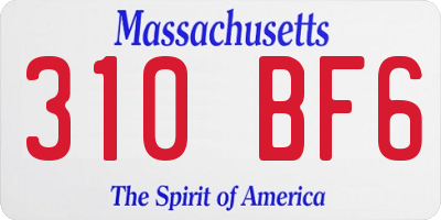 MA license plate 310BF6