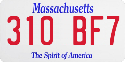 MA license plate 310BF7