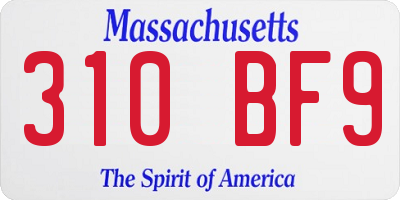 MA license plate 310BF9