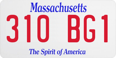 MA license plate 310BG1