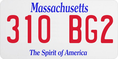MA license plate 310BG2