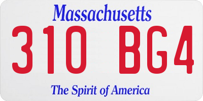 MA license plate 310BG4