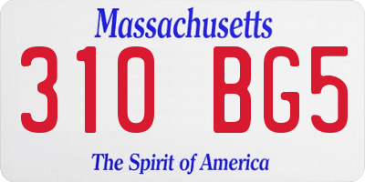 MA license plate 310BG5