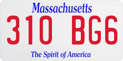 MA license plate 310BG6