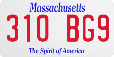 MA license plate 310BG9