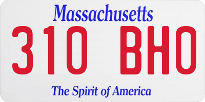 MA license plate 310BH0