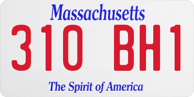 MA license plate 310BH1