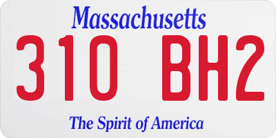 MA license plate 310BH2