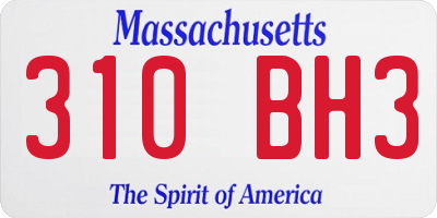 MA license plate 310BH3